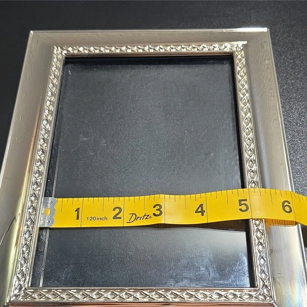 Waterford Silver Metal 5x7 Braided Photo Frame Freestanding or Wall Mount